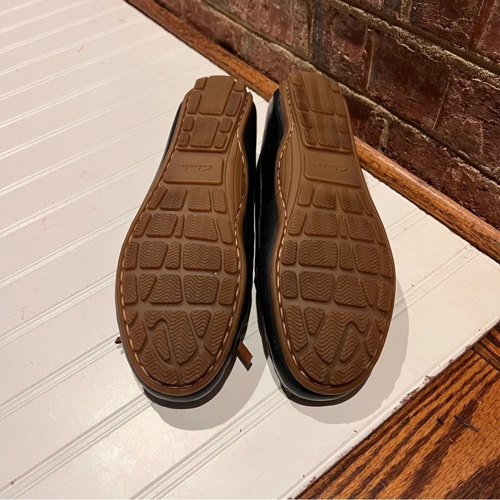 Clarks Collection Navy Leather Loafers Women’s 8.5M Driving Moccasins - Picture 8 of 11